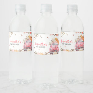 Étiquette Pour Bouteilles D'eau Baby shower de camion Citrouille de Pink Fall