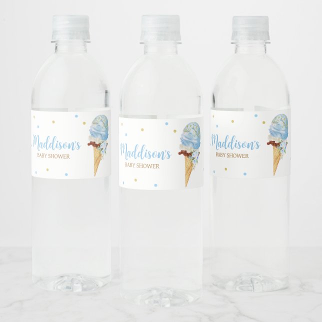 Étiquette Pour Bouteilles D'eau Baby shower de glace bleu (Bouteilles)
