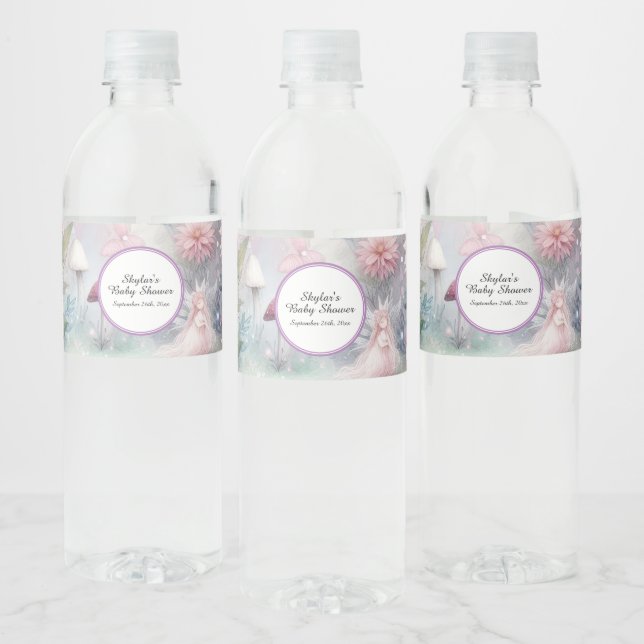 Étiquette Pour Bouteilles D'eau Baby shower de jardin de fées (Bouteilles)