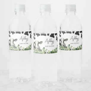 Étiquette Pour Bouteilles D'eau Baby shower de la vache verte