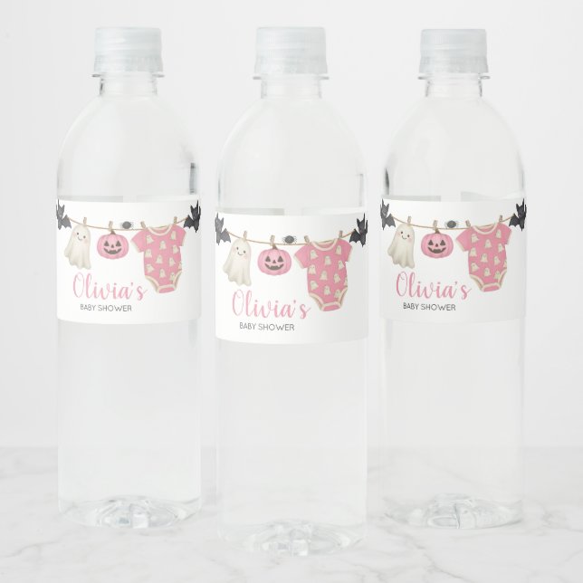 Étiquette Pour Bouteilles D'eau Baby shower de linge de maison rose (Bouteilles)