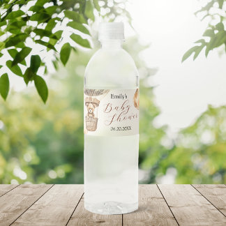 Étiquette Pour Bouteilles D'eau Baby shower de nuages à bulle d'air Boho Cute Bear