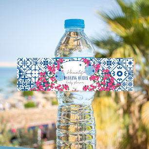 Étiquette Pour Bouteilles D'eau Baby shower de Santorin Musical Bougainvilliers