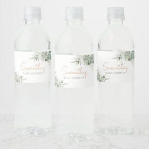 Étiquette Pour Bouteilles D'eau Baby shower de verdure Succulents