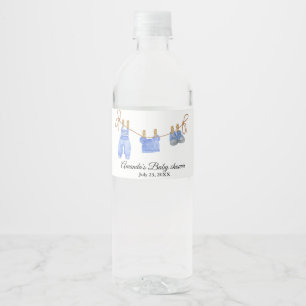 Étiquette Pour Bouteilles D'eau Baby shower de vêtements Bohème Bleu
