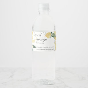 ÉTIQUETTE POUR BOUTEILLES D'EAU BABY SHOWER D'EAU FLORALE CLAIR JAUNE ET VERT