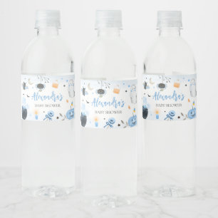 Étiquette Pour Bouteilles D'eau Baby shower d'Halloween bleu