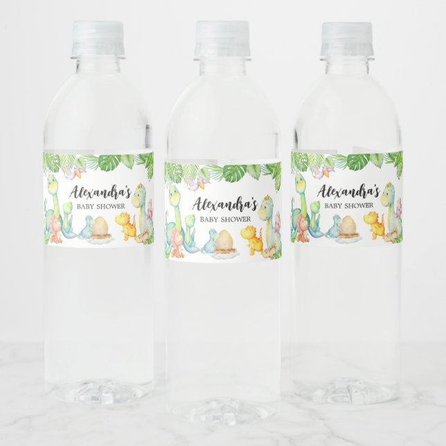 Étiquette Pour Bouteilles D'eau Baby shower Dinosaur (Bouteilles)
