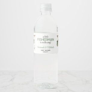 Étiquette Pour Bouteilles D'eau Baby Shower du Petit Pêcheur Vert