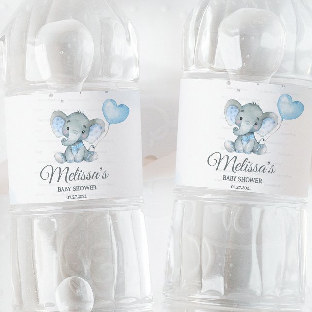 Étiquette Pour Bouteilles D'eau Baby shower Elephant Safari (Elephant Safari, Baby Shower, Water Bottle Label, Safari Theme, Jungle Baby Shower, Party Favor, Cus)