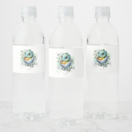 Étiquette Pour Bouteilles D'eau Baby shower Feuille Dinosaur Oeuf Cute Aquarelle