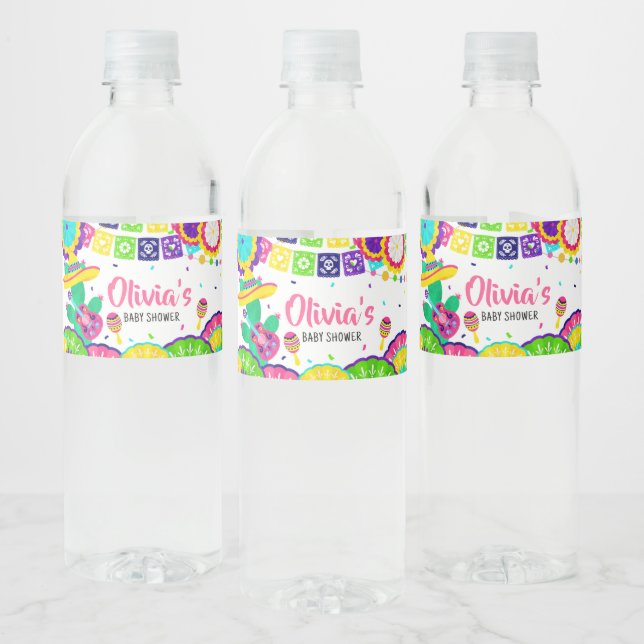 Étiquette Pour Bouteilles D'eau Baby shower Fiesta Little Senorita (Bouteilles)