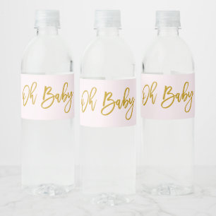 Étiquette Pour Bouteilles D'eau Baby shower fille rose Oh bébé