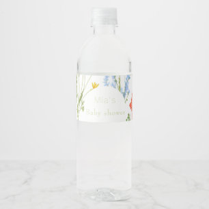 Étiquette Pour Bouteilles D'eau Baby shower fleur sauvage