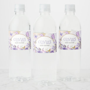 Étiquette Pour Bouteilles D'eau Baby shower floral enchanté