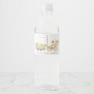 Étiquette Pour Bouteilles D'eau Baby shower Floral Golden Retriever cultivé locale