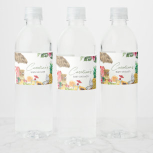 Étiquette Pour Bouteilles D'eau Baby shower hawaïen tropical d'Aloha