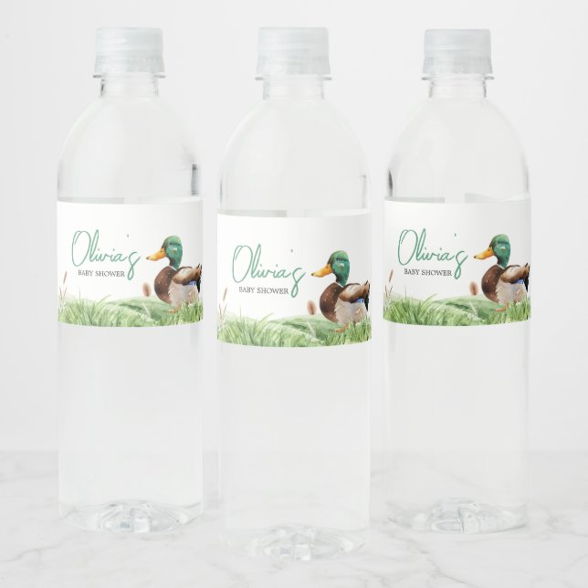 Étiquette Pour Bouteilles D'eau Baby shower Mallard Duck (Bouteilles)