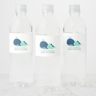 Étiquette Pour Bouteilles D'eau Baby shower Maman et Baby Whales