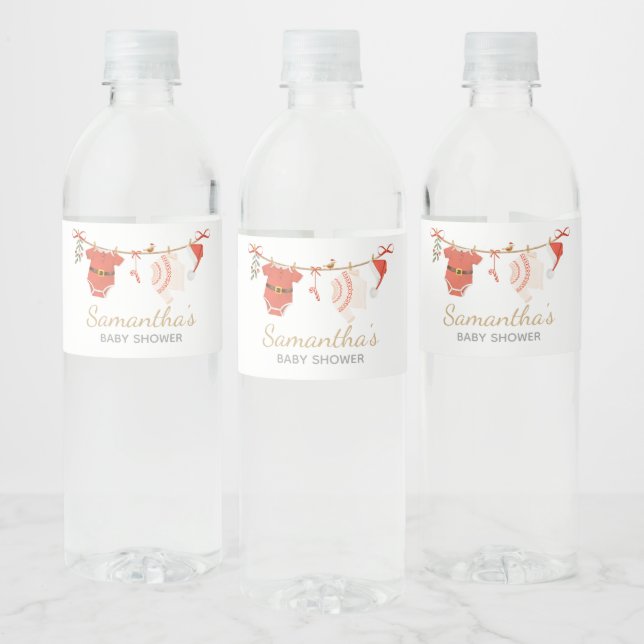 Étiquette Pour Bouteilles D'eau Baby shower Père Noël de Noël (Bouteilles)