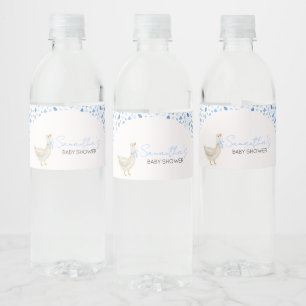 Étiquette Pour Bouteilles D'eau Baby Shower Petite Oie Rigolote Bleue