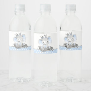 Étiquette Pour Bouteilles D'eau Baby shower Prince Eléphant