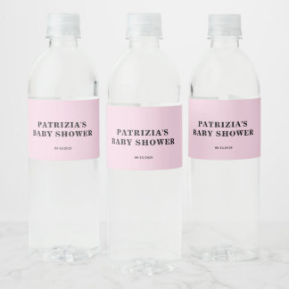 Étiquette Pour Bouteilles D'eau Baby-Shower Rose