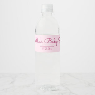 Étiquette Pour Bouteilles D'eau Baby shower rose