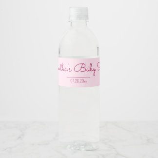 Étiquette Pour Bouteilles D'eau Baby shower rose