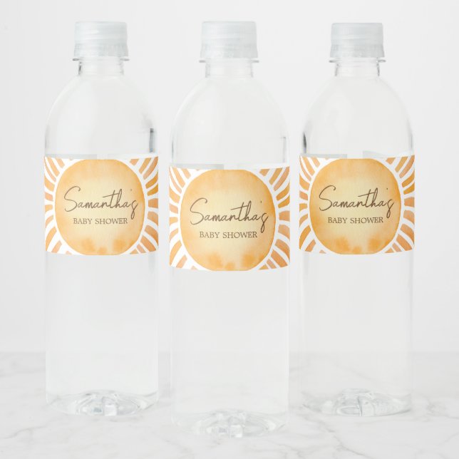 Étiquette Pour Bouteilles D'eau Baby shower solaire (Bouteilles)