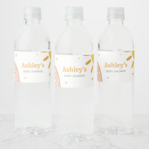 Étiquette Pour Bouteilles D'eau Baby shower Sunshine Boho Retro