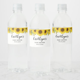 Étiquette Pour Bouteilles D'eau Baby shower tournesol