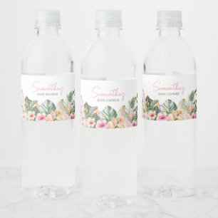Étiquette Pour Bouteilles D'eau Baby shower tropical Aloha Baby