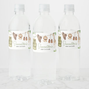 Étiquette Pour Bouteilles D'eau Baby shower tropical Safari Jungle Animaux