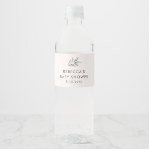 Étiquette Pour Bouteilles D'eau Baby shower végétal rose