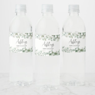 Étiquette Pour Bouteilles D'eau Baby shower vert Eucalyptus