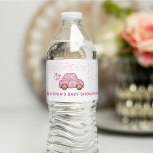 Étiquette Pour Bouteilles D'eau Baby shower Voiture Valentine Rose