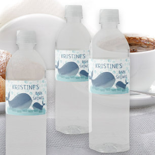 Étiquette Pour Bouteilles D'eau Bain de bébé personnalisé Bulles d'océan Baleine H