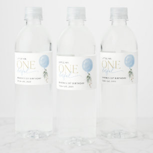 Étiquette Pour Bouteilles D'eau Balcon Bleu, Eucalyptus, Verdure, Premier Annivers
