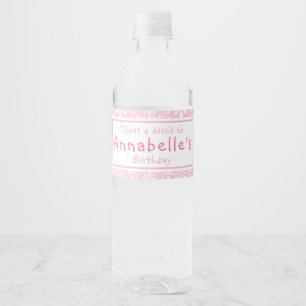 Étiquette Pour Bouteilles D'eau Ballerina aux cheveux noirs mignons fête d'anniver