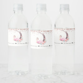 Étiquette Pour Bouteilles D'eau Ballerina Moon Parties scintillant Anniversaire Pe