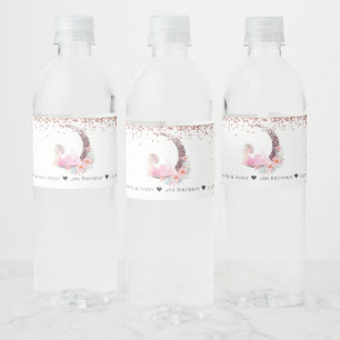 Étiquette Pour Bouteilles D'eau Ballerina Moon Parties scintillant Anniversaire Pe