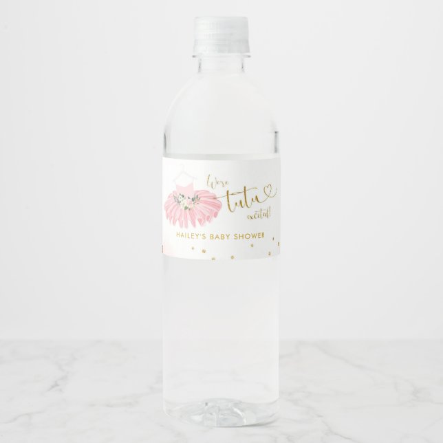 Étiquette Pour Bouteilles D'eau Ballerina Tutu mignon Bouteille d'eau d'anniversai (Devant)
