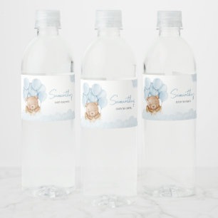 Étiquette Pour Bouteilles D'eau Ballotte à air chaud bleu Teddy Bear