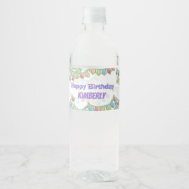Étiquette Pour Bouteilles D'eau Bannière joyeuse de Pennant Anniversaire