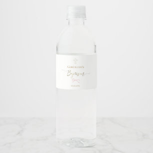 Étiquette Pour Bouteilles D'eau Baptême petit arc rose