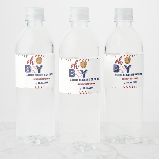 Étiquette Pour Bouteilles D'eau Baseball Sports Petite salope Baby shower garçon (Bouteilles)