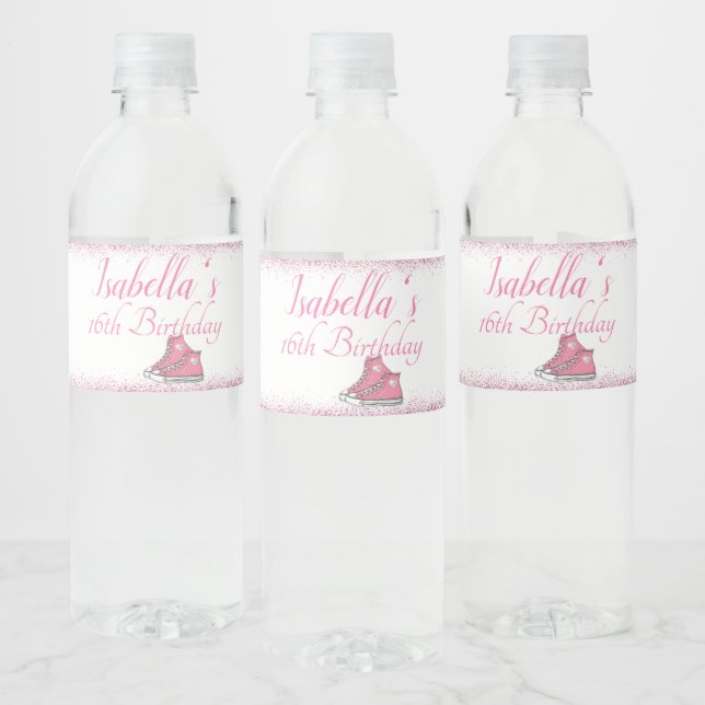 Étiquette Pour Bouteilles D'eau Basket Anniversaire, Parties scintillant douce 16 (Bouteilles)