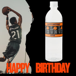 Étiquette Pour Bouteilles D'eau Basket-ball Anniversaire Cadeau, Basketball Joueus