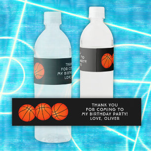 Étiquette Pour Bouteilles D'eau Basketball Ball Sports Anniversaire Merci